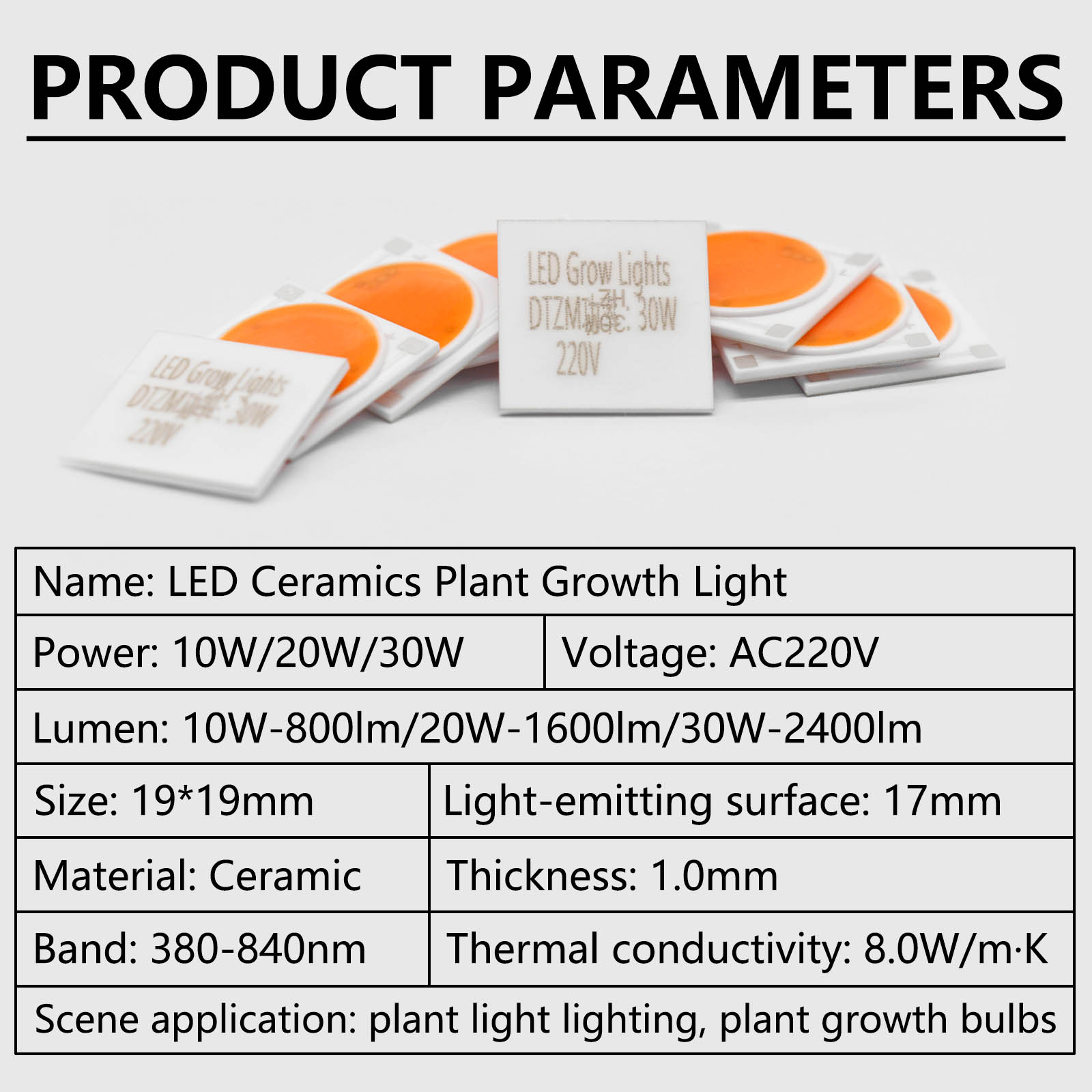 5pcs Ceramics Base LED COB Chi - огляд і ціна Plant Grow Light Full Spectrum